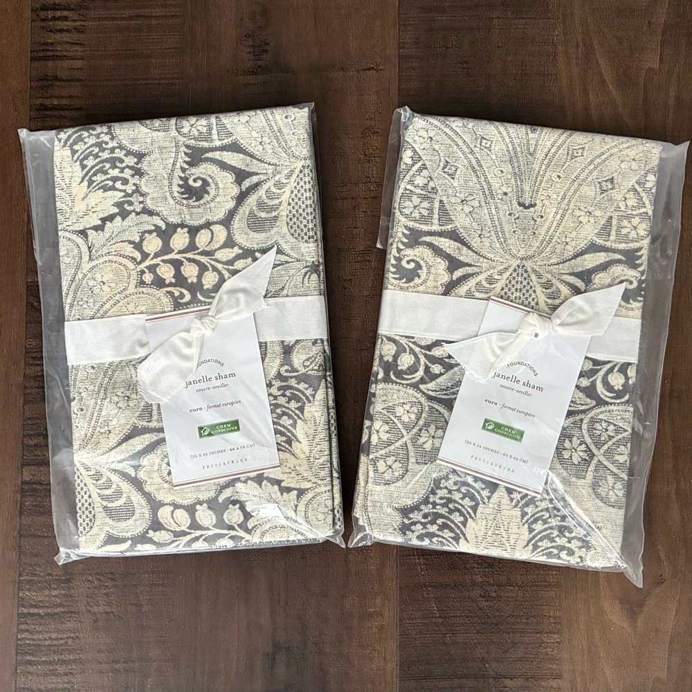 NWT Set 2 Pottery Barn JANELLE Shams